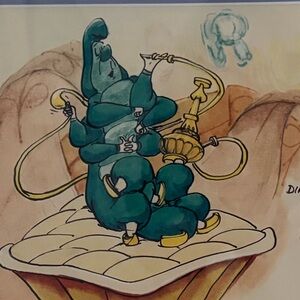 Disney Blue and Gold Caterpillar Illustration